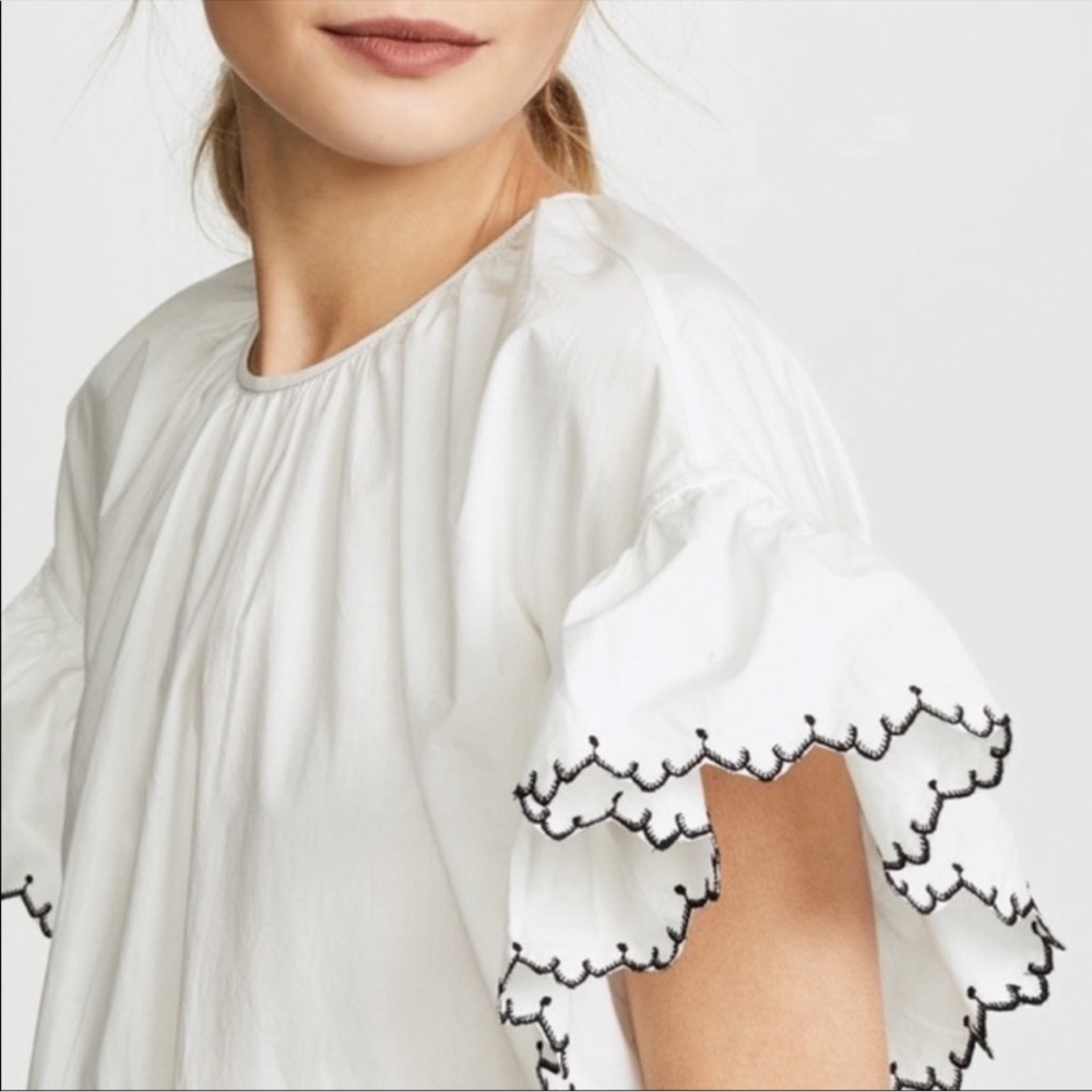 Ulla Johnson Dress Size 8 Rosemarie White Embroidered - Picture 5 of 6